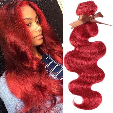 red human hair bundles